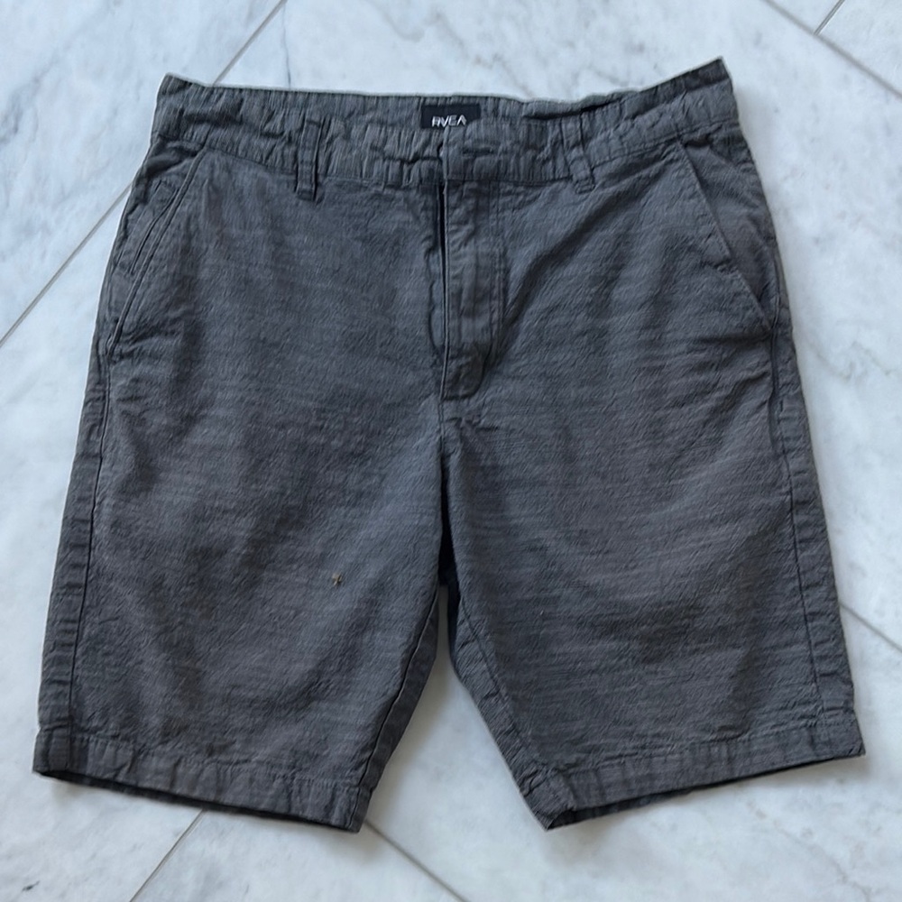 RVCA Gray Flat Front Shorts with Classic Summer Length